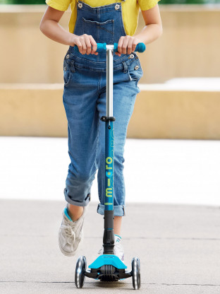 Trottinette Maxi Micro Deluxe pliable Bleu roues LED