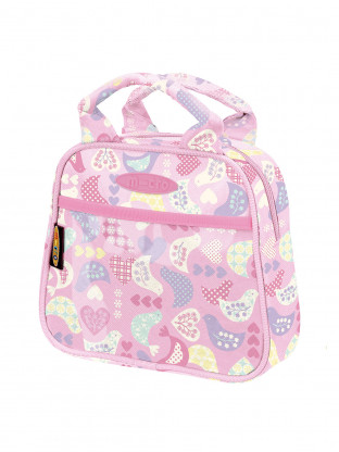 Sac à mains rose motifs oiseaux
