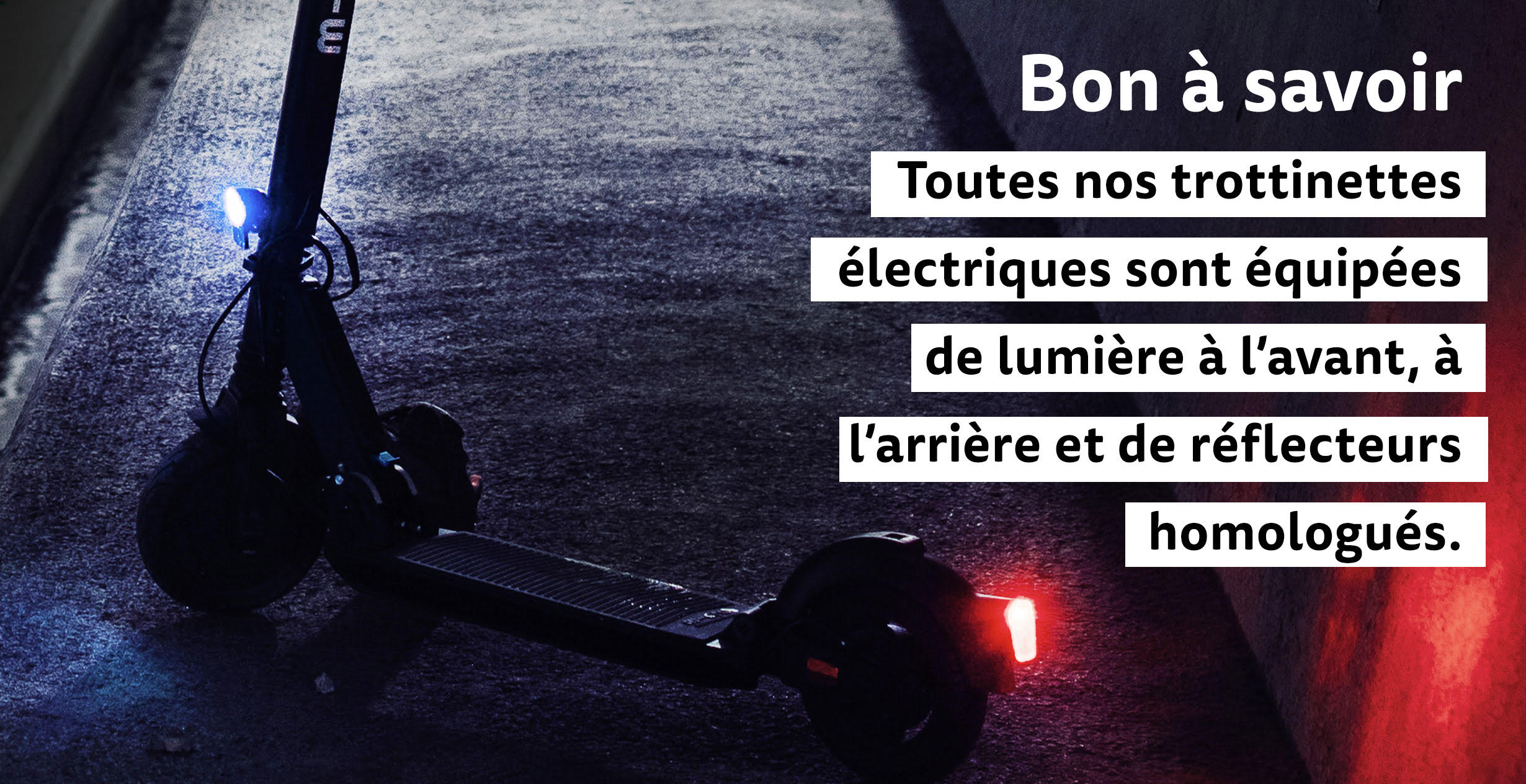 Image rappel lumières trottinettes électriques 