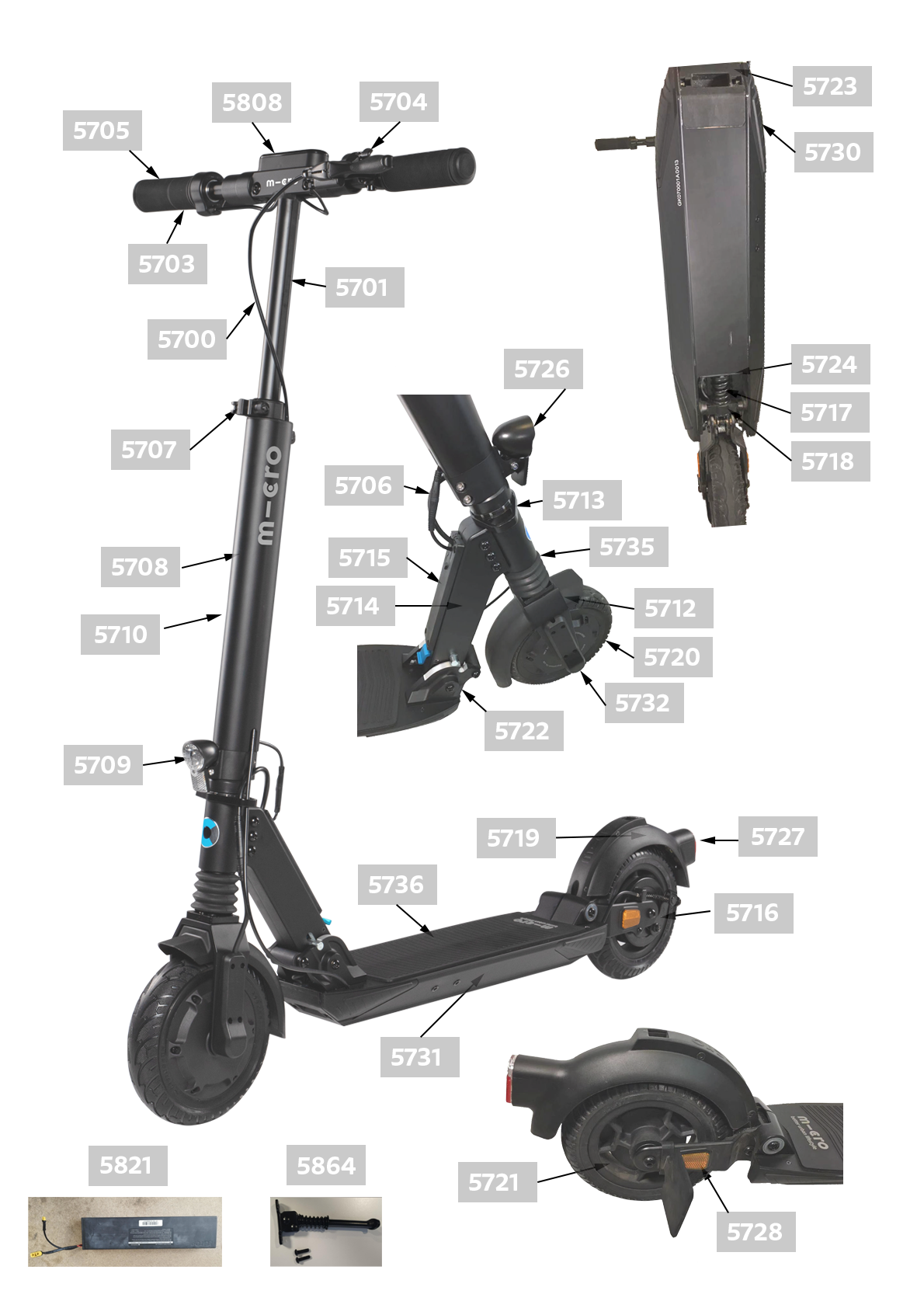 Accessoires & Pièces  Pour trottinette électrique - pour Trottinettes  électriques 