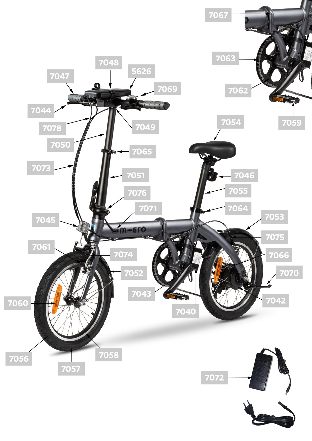 Accessoires et pièces détachées pour vélo électrique